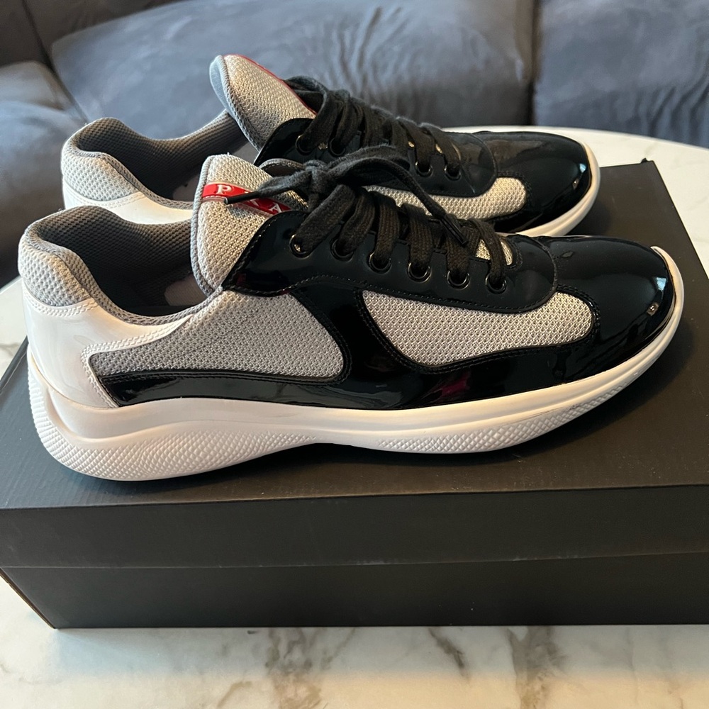 Prada White and Red Sneakers Authentic